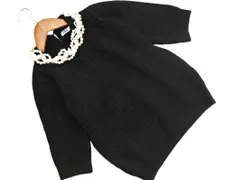 ZARA ザラ パールビーズ ニット セーター sizeS/黒 ◇■ レディース