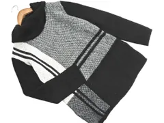 COMME CA ISM コムサイズム ウール混 タートルネック ニット セーター size9/黒ｘ白 ◇■ レディース