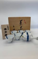 ① 煎茶道具 煎茶碗 卍 吉祥文 6客 共箱付き - メルカリ