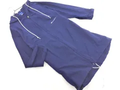 Champion チャンピオン ナイロン混 ジップアップ ロング パーカー ジャケット sizeM/紺 ◇■ レディース