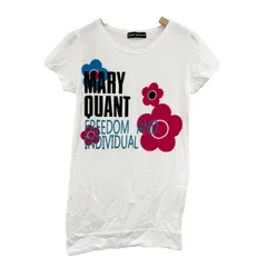   MARY QUANT  マリークワント　半袖Tシャツワンピース　ロング丈　ホワイト　白　レディース　Mサイズ　【Z1738】