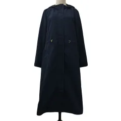 イッツデモ ITS'DEMO コート フード 比翼仕立て 無地 異素材 バックプリーツ 長袖 F 紺 ネイビー