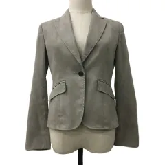 23区 オンワード樫山 ジャケット テーラード シングル スエード調 無地 長袖 34 ベージュ グレー