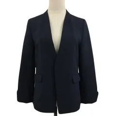 ロペピクニック ROPE Picnic ジャケット ノーカラー シングル 無地 スリット 長袖 38 紺 ネイビー