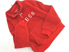 GUESS ゲス ボア ロゴ刺繍 ハーフジップ プルオーバー カットソー sizeM/赤 ◇■ レディース