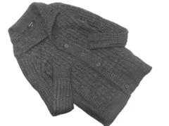 MICHEL KLEIN ミッシェルクラン ケーブル編み カーディガン size48/チャコール ◇■ レディース