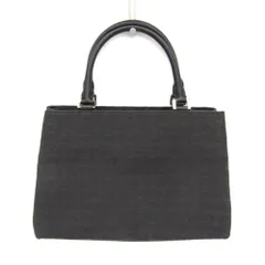 セリーヌ(Celine) Cマカダム 馬車柄 レディース キャンバス,レザー ハンドバッグ ブラック,ダークブラウン