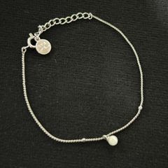 Chloe クロエ ロゴ チャーム プレート コードブレスレット グレー 