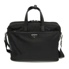プラダ(Prada) サフィアーノ テスート 2VE015 メンズ ナイロン,レザー リュックサック,ブリーフケース ブラック
