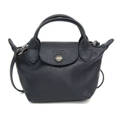 ロンシャン(Longchamp) ル・プリアージュ キュイール トップハンドルバッグ ミニ レディース レザー ハンドバッグ,ショルダーバッグ ネイビー