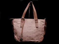 美品 NINA RICCI ニナリッチ ショルダー 付き 2WAY リボン 柄 ハンド バッグ ピンクベージュ ■■ レディース