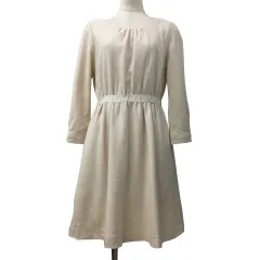 プロポーション ボディドレッシング PROPORTION BODY DRESSING ワンピース Aライン ミニ ギャザー 切替 ウール 無地 七分袖 3 ベージュ