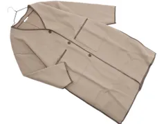 natural couture ナチュラルクチュール パイピング ノーカラー コート sizeF/ベージュ ◇■ レディース