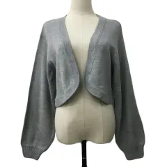 ロデオクラウンズ Rodeo Crowns カーディガン ボレロ ニット 無地 前開き 長袖 FREE グレー