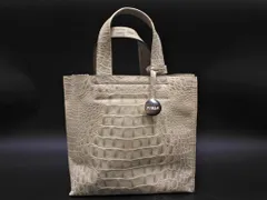 FURLA フルラ クロコ 型押し レザー ハンド バッグ アイボリー ■■ レディース
