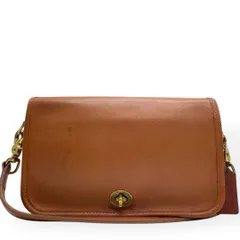 極美品　COACH オールドコーチ　ショルダーバッグ　USA製　レザー　ブラウン