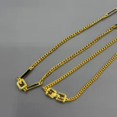 極美品　Givenchy G logo long gold necklace, vintage　ジバンシー　Gロゴ　ロング　ネックレス　2重　ヴィンテージ　オールド