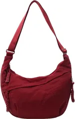 FARFADET ショルダー バッグ 斜めかけ レディース メンズ カバン 軽量 サコッシュ クロスボディ シンプル カジュアル 無地 撥水 ショルダーバッグ 薄型 大容量 斜めがけ 人気 通勤 通学 スポーツ フラット ポーチ 軽い (レッド)