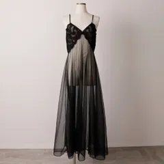 古着 マキシ丈 シースルー ランジェリー キャミソールワンピース レディースM相当/eaa607294