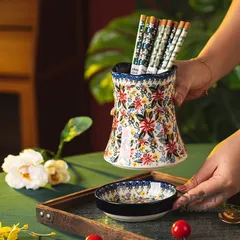 キッチン収納 箸筒 陶器 箸立て 箸籠 スプーン収納 水切り M26123-17