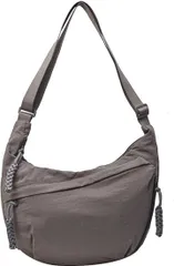 FARFADET ショルダー バッグ 斜めかけ レディース メンズ カバン 軽量 サコッシュ クロスボディ シンプル カジュアル 無地 撥水 ショルダーバッグ 薄型 大容量 斜めがけ 人気 通勤 通学 スポーツ フラット ポーチ 軽い (グレー)