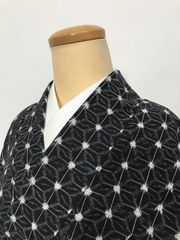 小紋 洗える着物 縦縞 麻の葉 お洒落 着物 037k - メルカリ