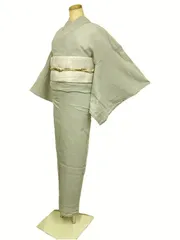 新品 浴衣 綿 灰色の無地 楊柳 裄66 Fサイズ M Lサイズ 木綿 仕立て上がり 花火大会 夕涼み 夏祭り 盆踊り ゆかた