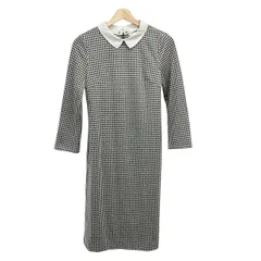 マッキントッシュフィロソフィー ワンピース サイズ36 M レディース美品  - 黒×ライトグレー 長袖/ロング/チェック柄/襟着脱可