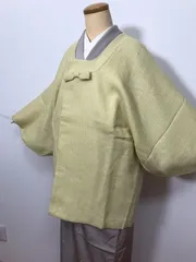 【中古】 Mサイズ 防寒コート 化繊 黄色地に格子文様 都衿 ツィード調 最強配送