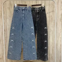 リボン刺繍デニムパンツ(106019)