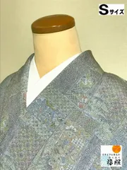 【中古】紬 正絹 グレー地に風景模様 袷着物 裄62 Sサイズ リサイクル レディース 袷 着物 中古着物 女性 リサイクル 中古 きもの kimono 女性用 リサイクル着物シーズン冬