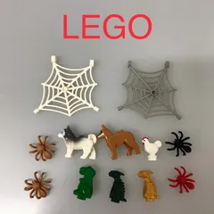Miii様専用　リクエスト商品　中古 LEGO レゴ   小さな生き物　パーツ　10個　大量　まとめ売り　N0-037 ※ミニフィグ用　警察犬　ハスキー犬　クモ　ニワトリ　ベビードラゴン　ベビーティラノ　蜘蛛の巣　など 361