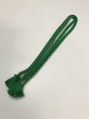 【中古】帯締め 正絹 グリーン無地