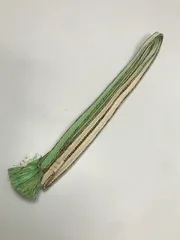 1100円　【中古】 帯締め 正絹 グリーンぼかし 平組み 