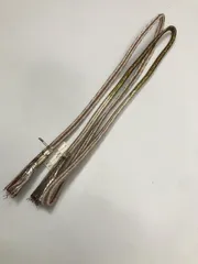 【中古】 帯締め 正絹 金糸混じりのブラウンぼかし 平組み 礼装用 