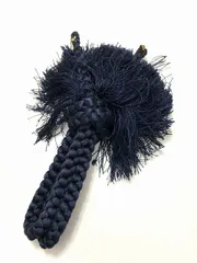 【中古】羽織紐 正絹 男物 濃紺 丸組み