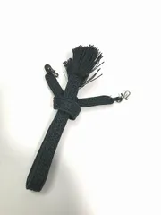 【中古】羽織紐 正絹 男物 濃紺 平組み