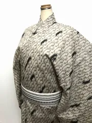 新品 Lサイズ 男物 綿 浴衣 薄茶地に亀裂模様 木綿 仕立て上がり 花火大会 夕涼み 夏祭り 盆踊り ゆかた