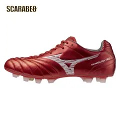 【大きいサイズあり】ミズノ モナルシーダNEO III WIDE ELITE ワイドモデル サッカースパイク 天然皮革 軽量 固定式 土 人工芝 天然芝対応 3E ルビーレッド 2025年秋冬 p1ga252160 23.0