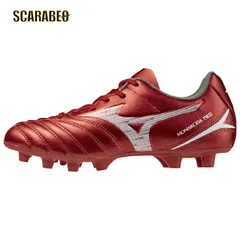 ミズノ モナルシーダNEO III SELECT Jr サッカースパイク ジュニア ワイドモデル 軽量 人工皮革 土 人工芝 天然芝対応 3E 子ども用 2025年モデル レッド p1gb252560 23.5