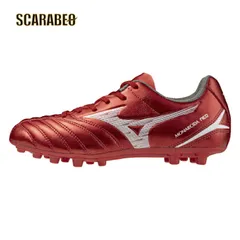 ミズノ モナルシーダNEO III SELECT Jr MG サッカースパイク ジュニア ワイド 軽量 人工皮革 土 人工芝 天然芝対応 ゼログライド 3E レッド 子ども用 2025年秋冬モデル p1gb252660 22.5