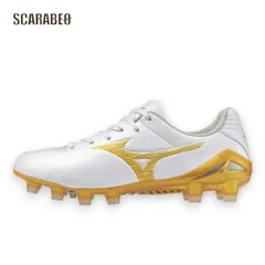 ミズノ MIZUNO モナルシーダNEO III PRO Jr サッカースパイク ジュニア ホワイト×ゴールド 軽量 2E  ノンステッチ人工皮革 天然芝 土 人工芝 対応 固定式 p1gb262050 23.5