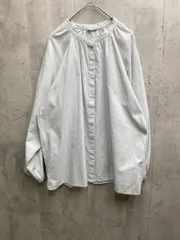 ■SM2 サマンサモスモス 袖ラインレースバンドカラーブラウス sizeF/サックス ■◇レディース