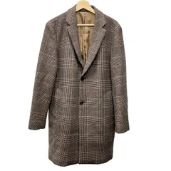 ジャーナルスタンダード コート サイズL メンズ美品  - ベージュ×ダークブラウン×マルチ 長袖/千鳥格子柄/チェック柄/ロング丈/冬
