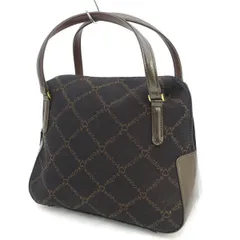 MOSCHINO / モスキーノ ◆ハンドバッグ/ロゴ/キャンバス/ダークブラウン 【バッグ/バック/BAG/鞄/カバン】 レディースファッション【中古】 