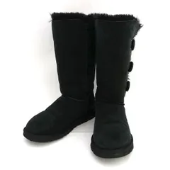 UGG / アグ ◆ロングブーツ/ベイリー ボタン/ムートン/ブラック/23ｃｍ 1873 【レディース/ガールズ/LADY/女性/婦人】【靴/クツ/シューズ/SHOES】 レディースファッション【中古】 