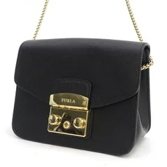 FURLA / フルラ ◆チェーンバッグ/メトロポリス/ミニクロスボディ/ブラック 【バッグ/バック/BAG/鞄/カバン】 レディースファッション【中古】 
