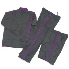 adidas / アディダス ◆セットアップ/3ピース/ナイロンジャケット/ハーフ＆ロングパンツ/グレー/2XO E06735 【メンズ/MEN/男性/ボーイズ/紳士】 メンズファッション【中古】 