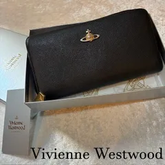 ヴィヴィアンウエストウッド　Vivienne Westwood　オーブ　サフィアーノレザー　ブラック　ラウンドファスナー　長財布　5140V126V
