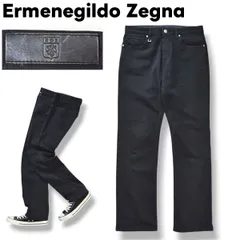 ルーマニア製 エルメネジルド ゼニア Ermenegildo Zegna スリムフィット SLIM FIT ストレッチ パンツ チノパン ジップアップ 30 ブラック ラグジュアリー シティールック ビジカジ メンズ